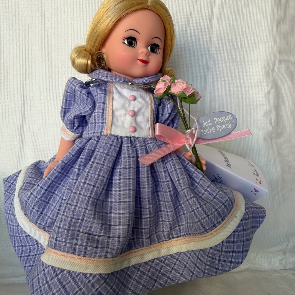 Madame Alexander Doll Style 35935 Just Because You're Special Blonde Blue Plaid